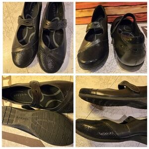 New Aravon Alana black leather mary jane shoes sz 8